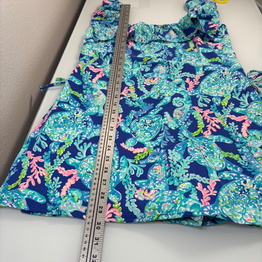 Lilly Pulitzer Womens 6 Blue Zoya Ruffle Romper NEW Turtle Villa Skort Dress - Picture 6 of 9